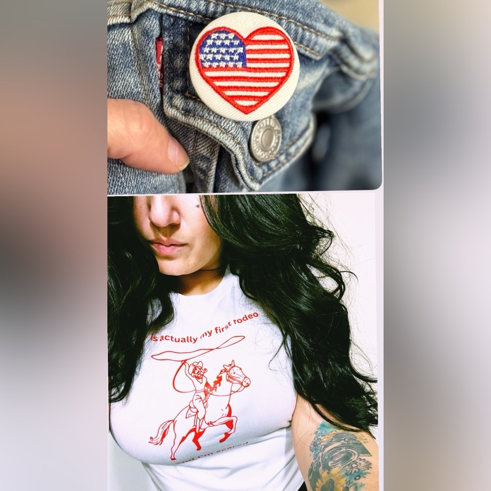 Patriotic heart button